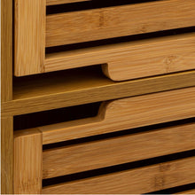 טען את התמונה לגלריה , ארון אחסון עשוי במבוק איכותי לחדר האמבטיה