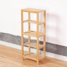 טען את התמונה לגלריה , יחידת מידוף רב שימושית 5 מדפים מבמבוק