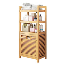 טען את התמונה לגלריה , סל כביסה מבמבוק המשלב 3 מדפים - מבית Neat מקורי ואיכותי