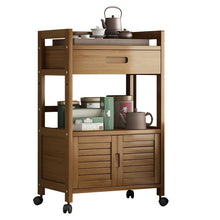 טען את התמונה לגלריה , עגלת בוצר למטבח מבמבוק איכותי, משלבת מגוון פתרונות אחסון