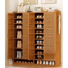 טען את התמונה לגלריה , ארון נעליים לכ- 60 זוגות נעליים מבמבוק עם 10 מדפים
