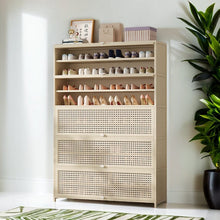 טען את התמונה לגלריה , ארון נעליים לכ-60 זוגות מבמבוק עם דלתות נפתחות