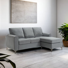 טען את התמונה לגלריה , ספת שזלונג תלת מושבית בעלת פטנט להחלפת צד השזלונג