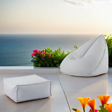 טען את התמונה לגלריה , פוף לגינה ולמרפסת כולל הדום משולב בד דוחה מים ומסנן קרני uv אפור בהיר