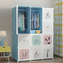 טען את התמונה לגלריה , ארון לילדים - אחסון מודולרי משולב 2 תאי תלייה ו-8 תאי אחסון