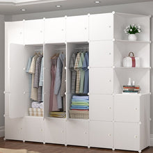 טען את התמונה לגלריה , ארון אחסון מודולרי רחב המשלב 3 תאי תלייה, 18 תאי אחסון ו-3 מדפים פינתיים