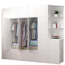 טען את התמונה לגלריה , ארון אחסון מודולרי רחב המשלב 3 תאי תלייה, 18 תאי אחסון ו-3 מדפים פינתיים