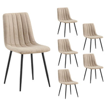 טען את התמונה לגלריה , סט 6 כסאות מעוצבים מבד ורגלי מתכת