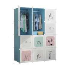טען את התמונה לגלריה , ארון לילדים - אחסון מודולרי משולב 2 תאי תלייה ו-8 תאי אחסון