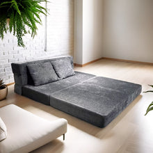 טען את התמונה לגלריה , ספה מתקפלת שהופכת למיטת אירוח זוגית לבית ולמשרד אפור כהה