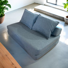 טען את התמונה לגלריה , ספה מתקפלת שהופכת למיטת אירוח זוגית לבית ולמשרד כחול