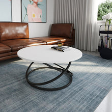 טען את התמונה לגלריה , שולחן סלון מודרני עגול ומעוצב עם רגלי מתכת יחודיות מעוגלות