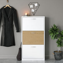 טען את התמונה לגלריה , ארון נעליים בעל שלושה תאים לאחסון - בין 18-24 זוגות נעליים