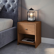 טען את התמונה לגלריה , שידת צד מגירה אחת בצבע אגוז