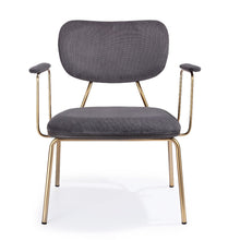 טען את התמונה לגלריה , כורסת מעצבים אפור רגליים מוזהבות