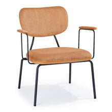 טען את התמונה לגלריה , כורסת מעצבים קאמל בשילוב רגליים שחורות