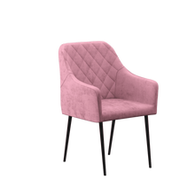 טען את התמונה לגלריה , כורסת קטיפה מרופדת ורוד