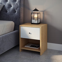 טען את התמונה לגלריה , שידה בצבע אלון מגירה לבנה