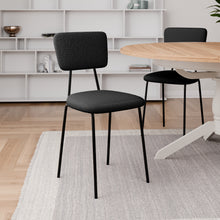 טען את התמונה לגלריה , כיסא פינת אוכל מרופד בשחור