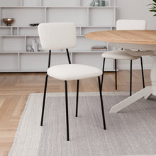 טען את התמונה לגלריה , כיסא פינת אוכל מרופד בלבן