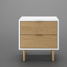 טען את התמונה לגלריה , שידה בצבע לבן עם מגירות אלון