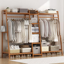 טען את התמונה לגלריה , מערכת אחסון ותלייה עשויה עץ במבוק בגימור יוקרתי