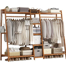 טען את התמונה לגלריה , מערכת אחסון ותלייה עשויה עץ במבוק בגימור יוקרתי