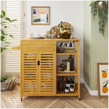 טען את התמונה לגלריה , עגלת אי למטבח מבמבוק