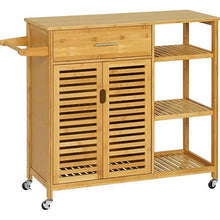 טען את התמונה לגלריה , עגלת אי למטבח מבמבוק