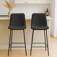 טען את התמונה לגלריה , כיסא בר מרופד ורך בשחור