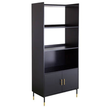 טען את התמונה לגלריה , ספריה מעוצבת ויוקרתית בגימור שחור ונגיעות מוזהבות