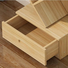 טען את התמונה לגלריה , מעמד ספרים מעוצב המשלב מגירת אחסון עשוי עץ - מגירה פתוחה