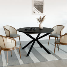 טען את התמונה לגלריה , שולחן פינת אוכל עגול נפתח שחור במצב סגור