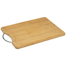 טען את התמונה לגלריה , קרש חיתוך מבמבוק עם ידית נירוסטה