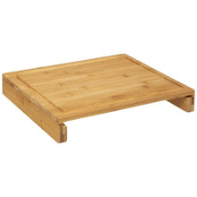 טען את התמונה לגלריה , קרש חיתוך מבמבוק המשלב מגש נירוסטה - הקרש