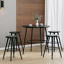 טען את התמונה לגלריה , החבילה המושלמת: שולחן בר עגול ו-4 כיסאות בר במראה עץ ומתכת מודרני בשני צבעים לבחירה