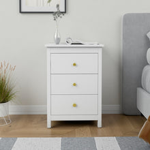 טען את התמונה לגלריה , שידת שלוש מגירות יוקרתית לבן