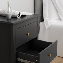 טען את התמונה לגלריה , שידת שלוש מגירות יוקרתית שחור מבט מקרוב