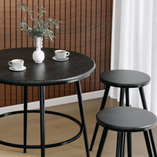 טען את התמונה לגלריה , החבילה המושלמת: שולחן בר עגול ו-4 כיסאות בר במראה עץ ומתכת מודרני בשני צבעים לבחירה