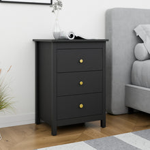 טען את התמונה לגלריה , שידת שלוש מגירות יוקרתית שחור