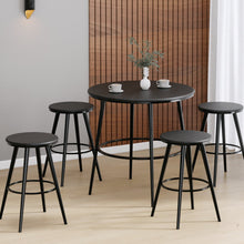טען את התמונה לגלריה , החבילה המושלמת: שולחן בר עגול ו-4 כיסאות בר במראה עץ ומתכת מודרני בשני צבעים לבחירה