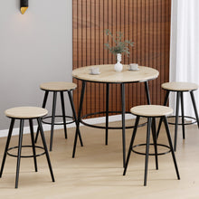 טען את התמונה לגלריה , החבילה המושלמת: שולחן בר עגול ו-4 כיסאות בר במראה עץ ומתכת מודרני בשני צבעים לבחירה