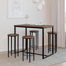 טען את התמונה לגלריה , שולחן בר כולל 4 כסאות אגוז