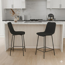 טען את התמונה לגלריה , כיסא בר מרופד ורך בשחור
