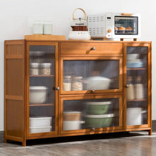 טען את התמונה לגלריה , יחידת אחסון מבמבוק למטבח המשלבת מגוון פתרונות אחסון