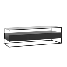 טען את התמונה לגלריה , מזנון לסלון בעל שלוש מגירות במראה נקי ויוקרתי בשלושה צבעים לבחירה