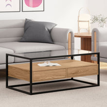 טען את התמונה לגלריה , שולחן סלון יוקרתי בצבע אלון