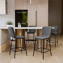 טען את התמונה לגלריה , רביעית כיסאות בר מודרנים ואלגנטים באפור