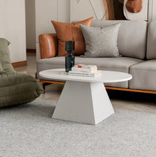 טען את התמונה לגלריה , שולחן סלון אליפטי-סטייל מודרני לבן