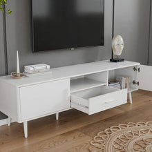 טען את התמונה לגלריה , מזנון טלוויזיה בעיצוב מודרני קלאסי בצבע לבן פתוח